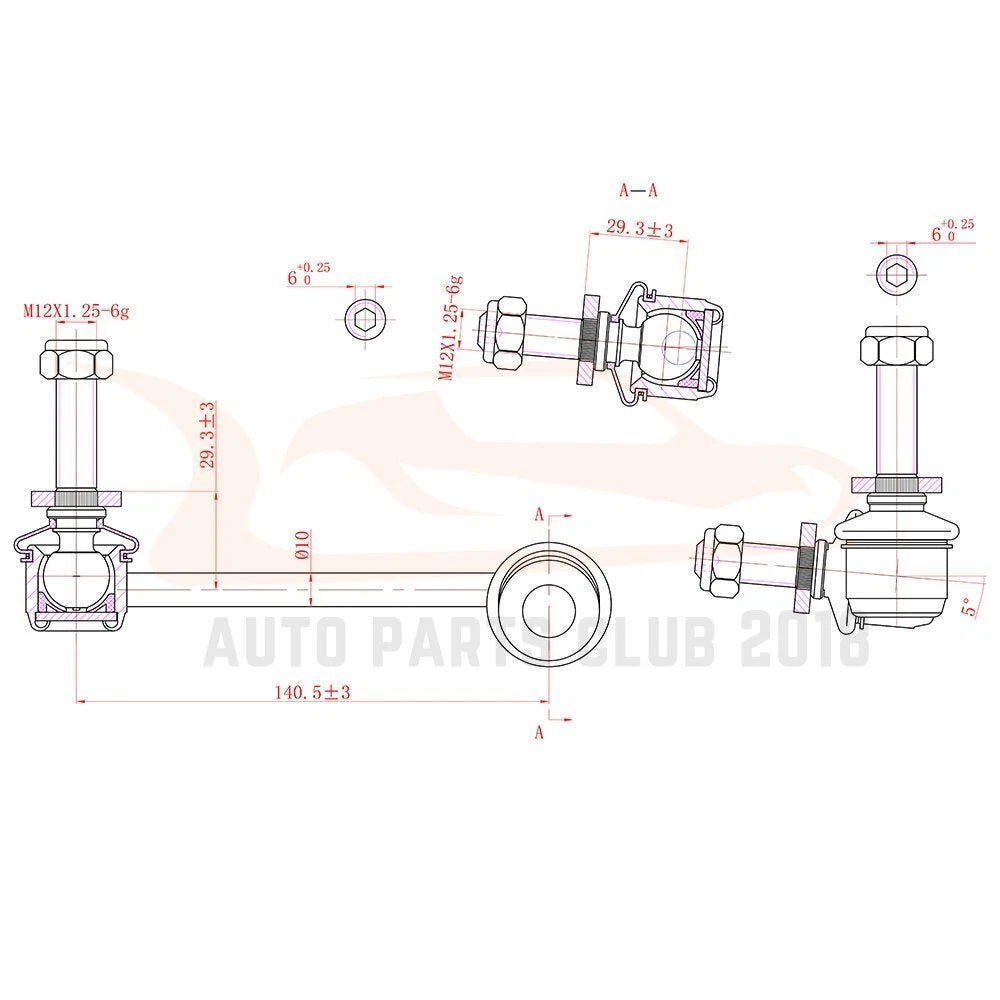 Set of 4 Front Lower Control Arms Sway Bar Links for Toyota 4Runner (2003-2009)