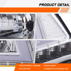 C-Shape LED Tube DRL Headlights for Dodge Ram 1500 2500 3500 (2009–2024)