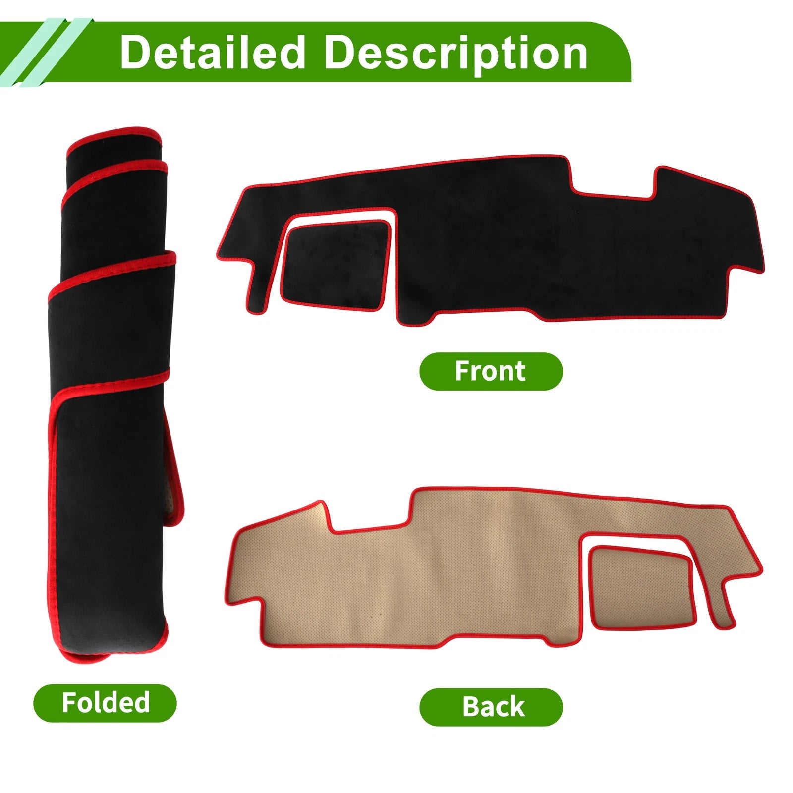 Dashboard Cover for Suzuki Spacia Gear MK53S (2017–Current) Black Red Trim