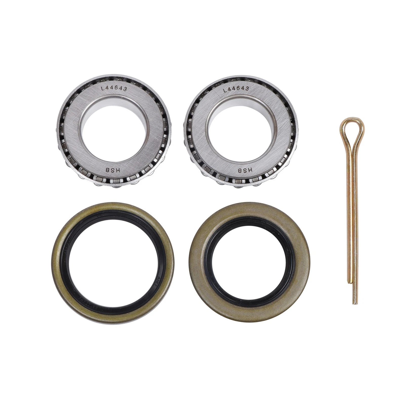 2X Trailer Hub Kit with Bearings for 4 on 4" Spindle (2000lb)