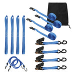Set of 4 Ratchet Tie Down Straps for Trucks (15 FT)