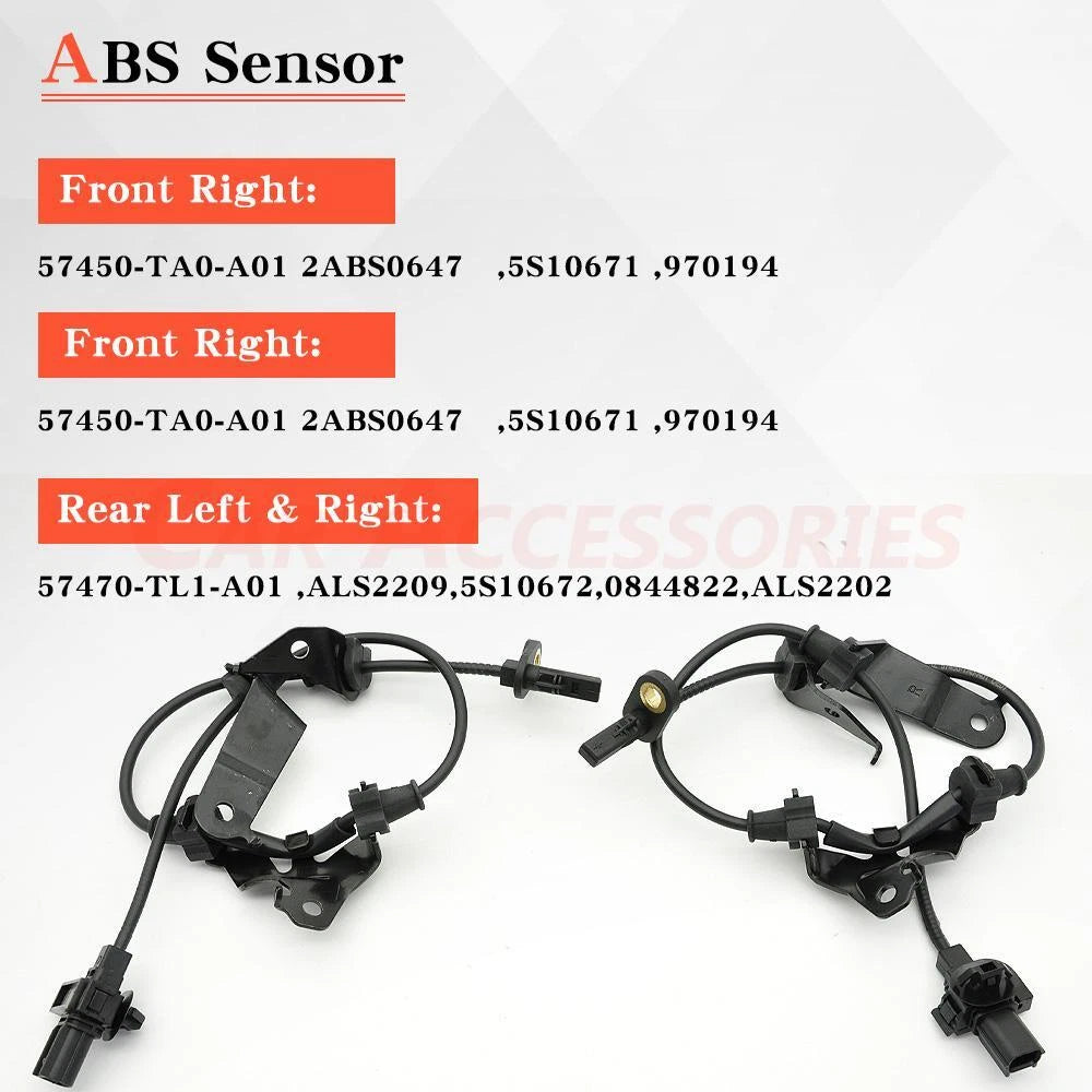 Set of 2 ABS Wheel Speed Sensors for Honda Accord (2008–2012) Acura TSX (2009–2014)