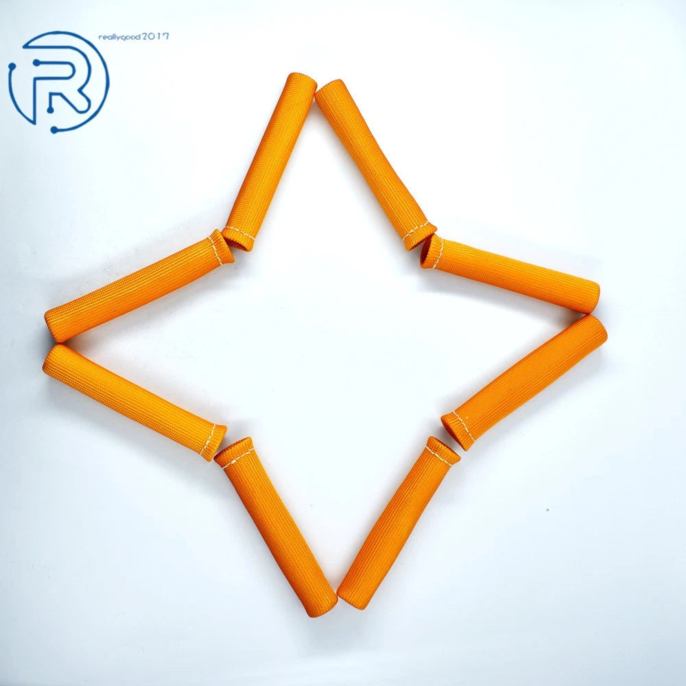 8PCS Spark Plug Wire Protector Sleeve Heat Shield Cover Universal Orange