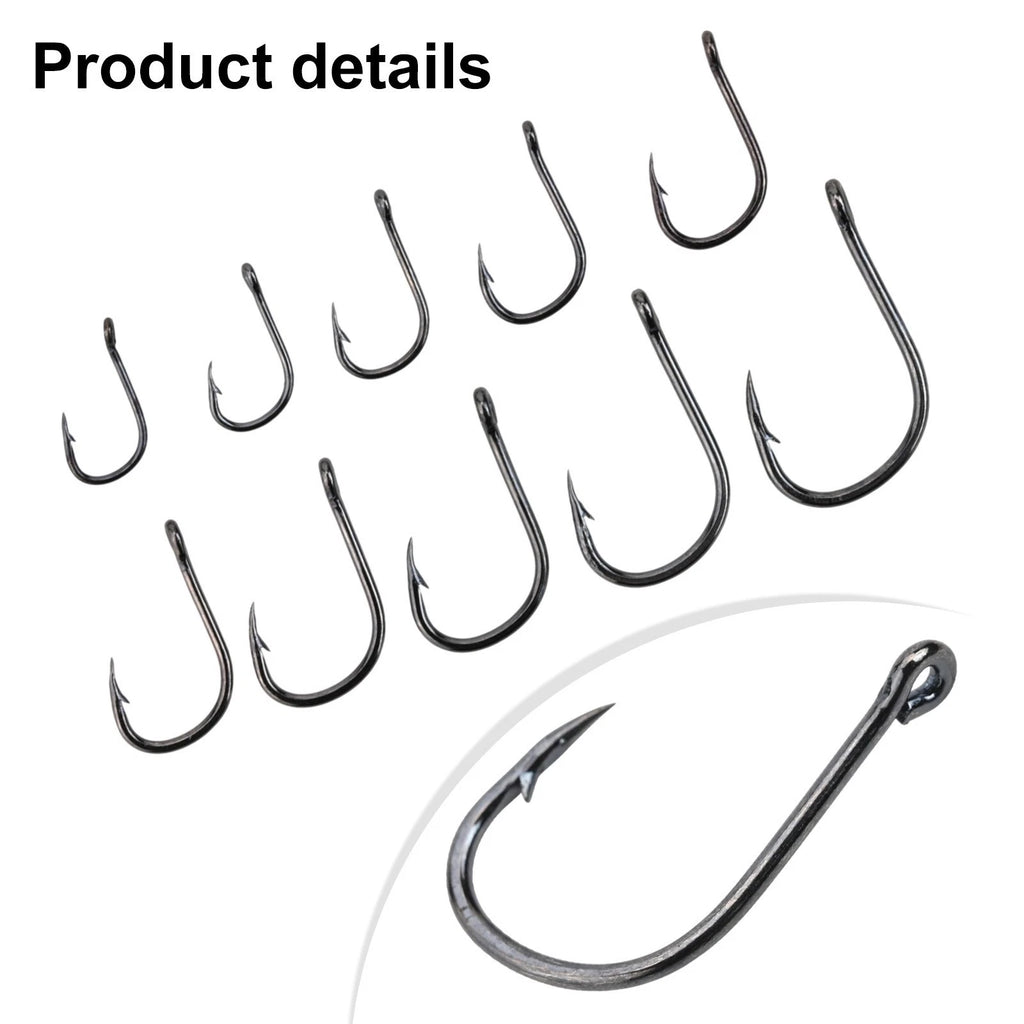 500100pcs High Carbon Steel Fishhook Set for Fishing