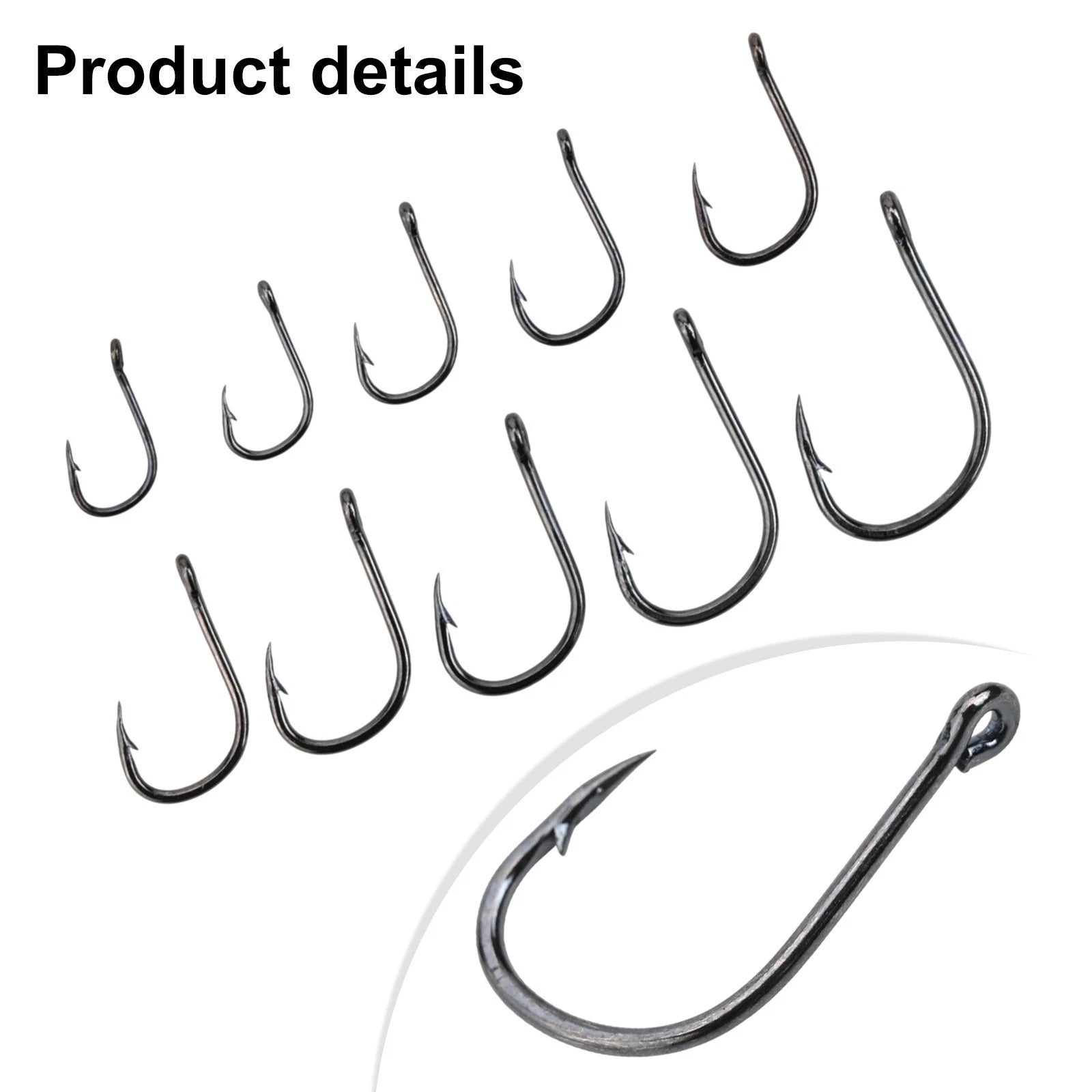 500100pcs High Carbon Steel Fishhook Set for Fishing
