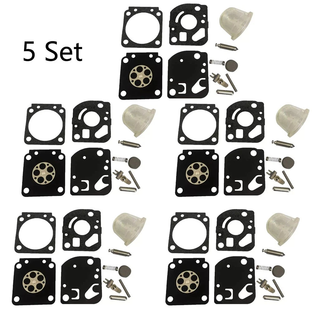 Set of 5 Carburetor Gasket Kits for Zama RB-115 C1U-W18 C1U-W18A C1U-W24