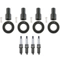 Set of 4 Denso Platinum TT Spark Plugs & Coil Boots for Camry Highlander RAV4