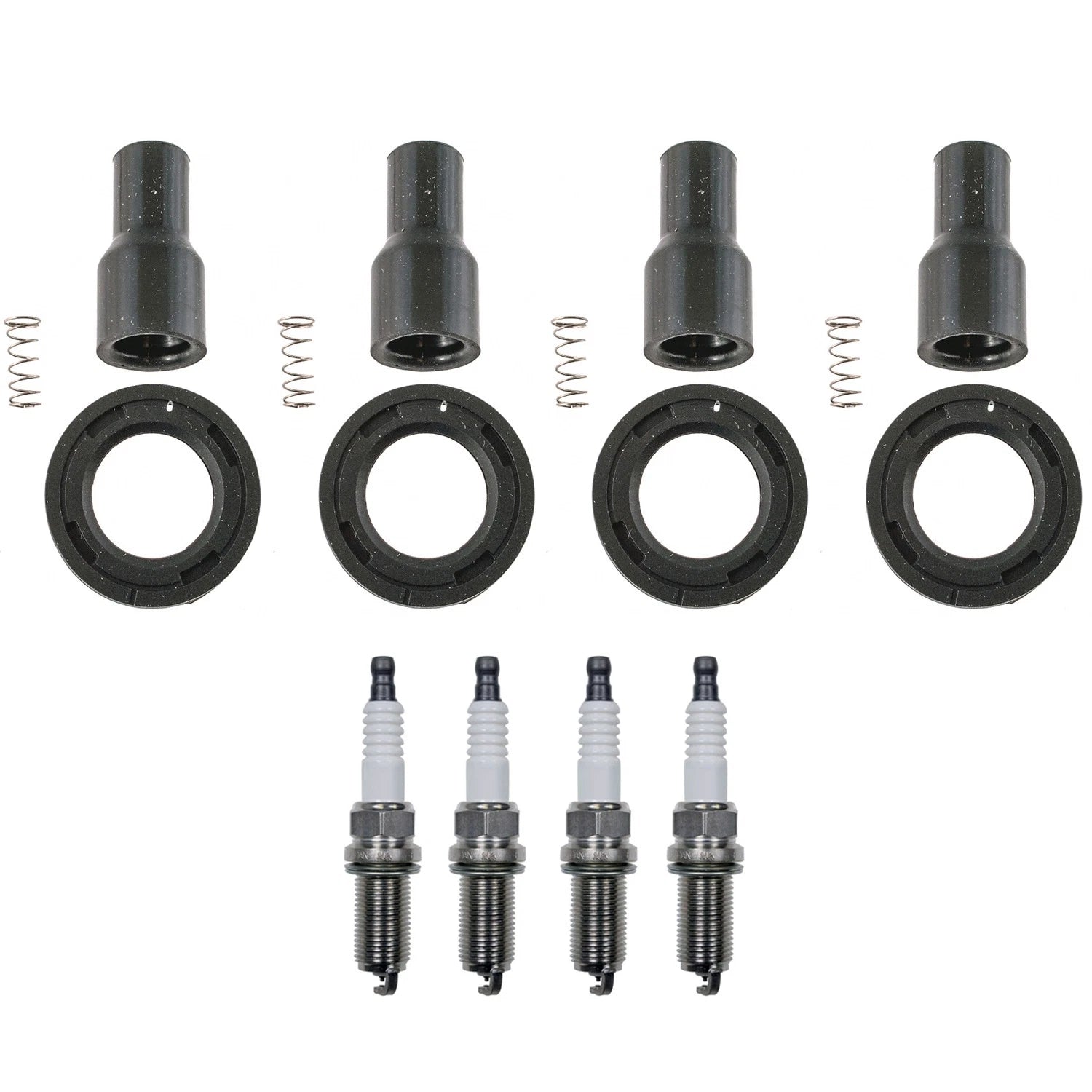 Set of 4 Denso Platinum TT Spark Plugs & Coil Boots for Camry Highlander RAV4