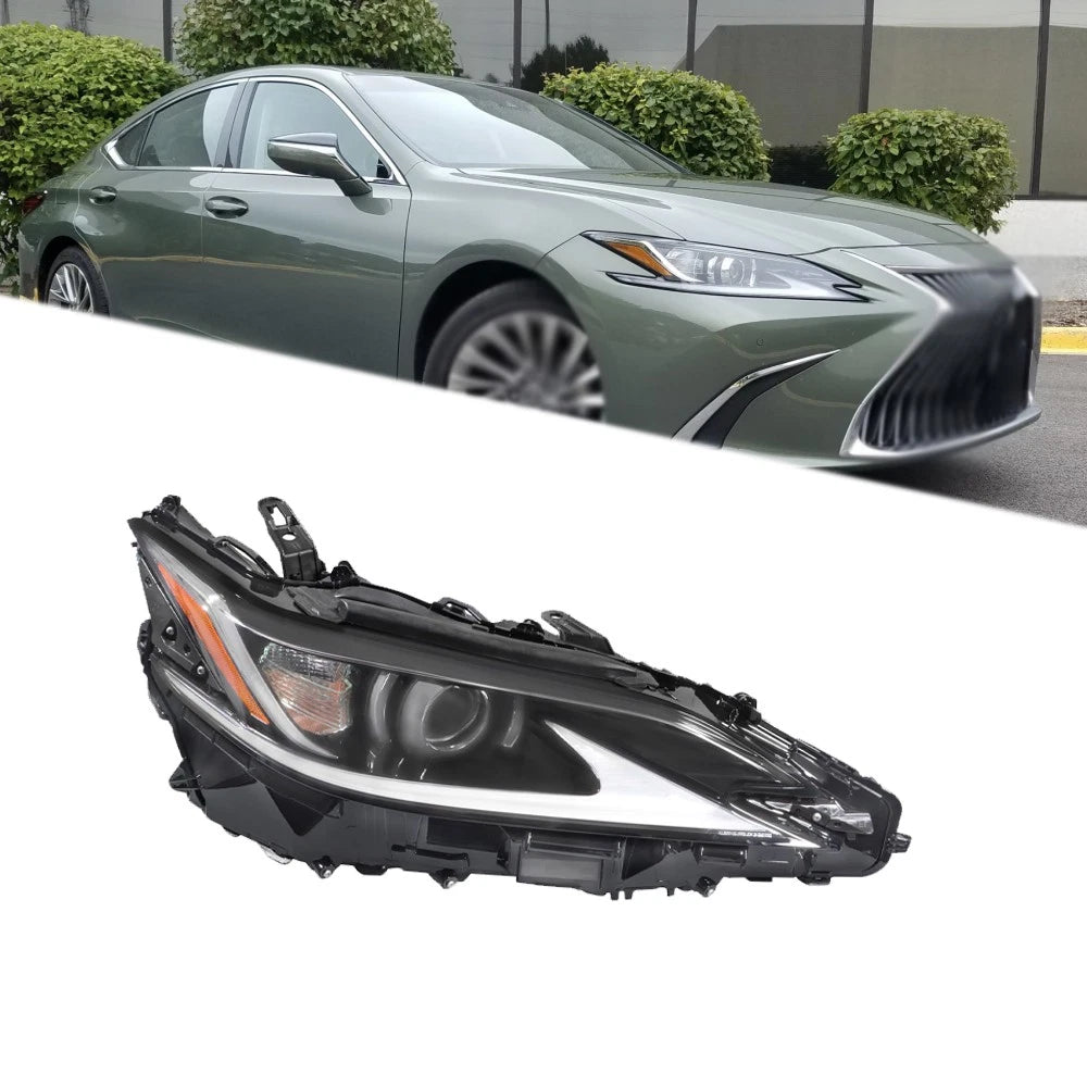 LED DRL Headlight for Lexus ES350 (2019–2021) Black Right Side Clear Lens