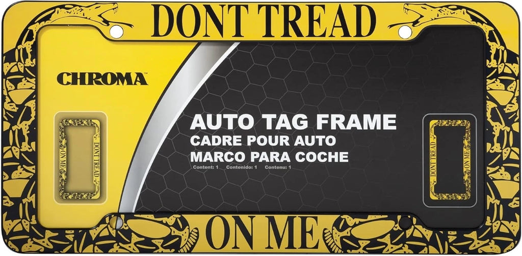 License Plate Frame for Universal Vehicles (Plastic, Yellow Snake)