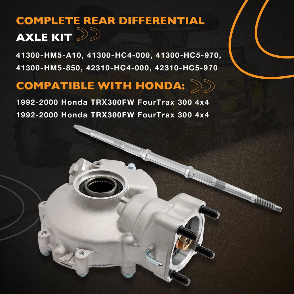 Complete Rear Differential & Axle Shaft for Honda TRX300 Fourtrax 300 (1992–2000)
