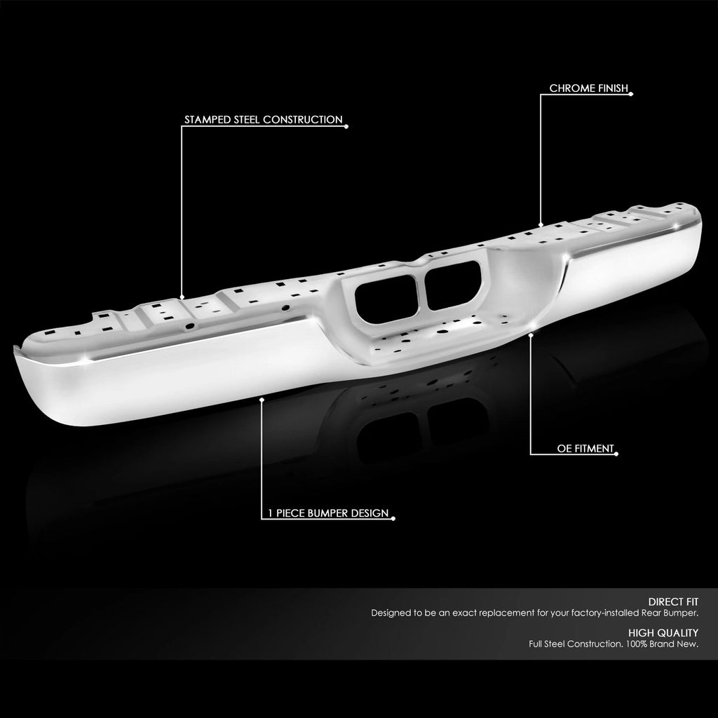 Chrome Steel Rear Bumper Face Bar for Toyota Tundra (2000–2006)