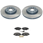 DuraGo Front Rotors & TRW Pro Brake Pads Kit for Audi A3, VW Golf, Alltrack, GTI (2015–2020)