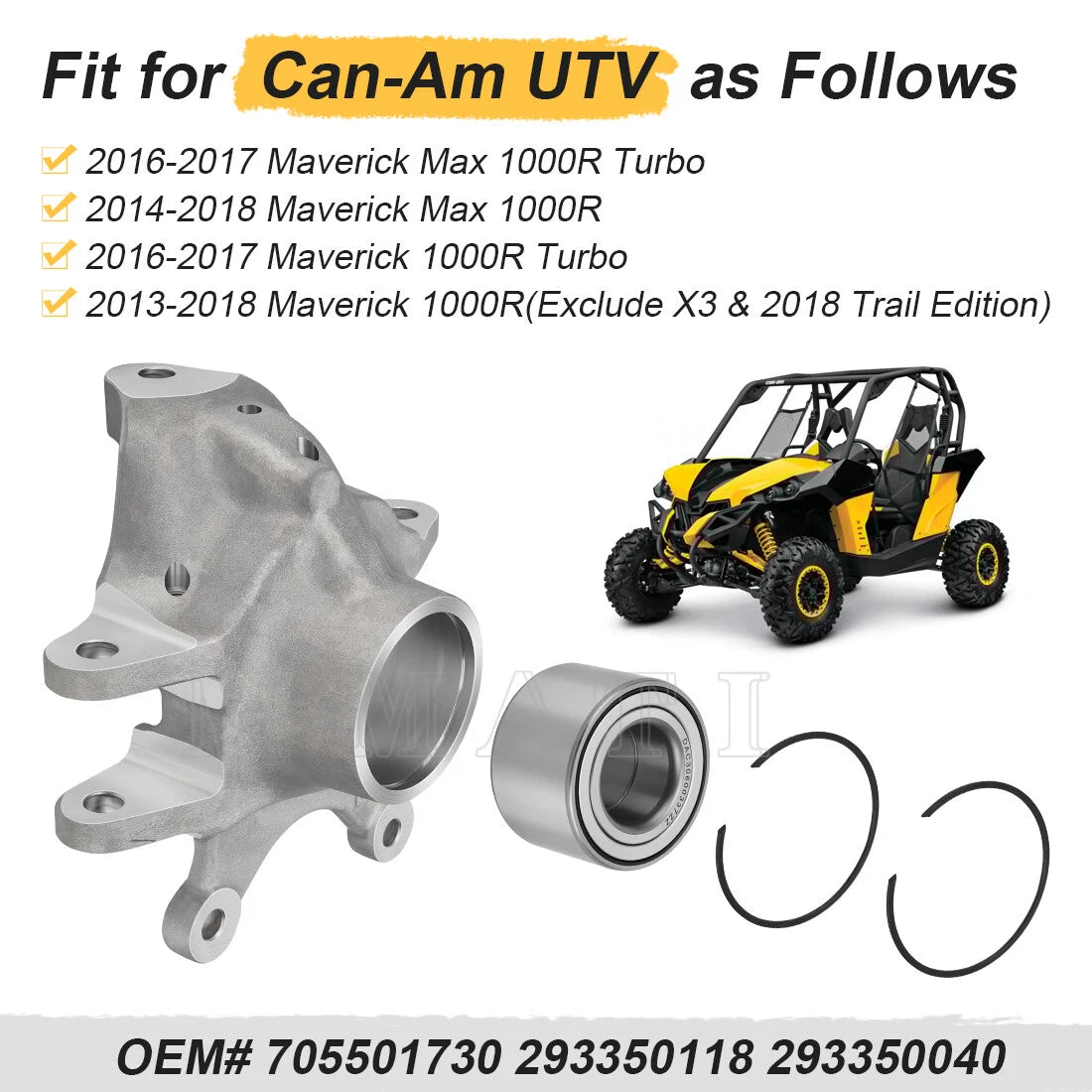 Rear Left Hand Knuckle Bearing Kit for Can-Am Maverick 1000R (2013–2023) 705501731