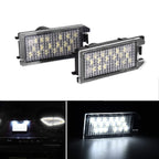 2X White LED License Plate Lights for Fiat 500 (2007–2021), Dodge Viper (1992–2017), Jeep Grand Cherokee (1999–2021)