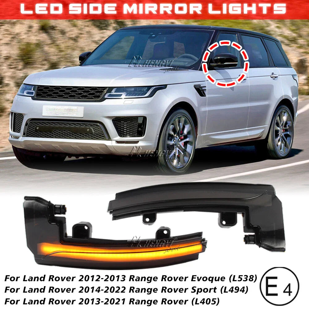 Amber Turn Signal LED Side Mirror Lights Lamps for Range Rover (2013–2020)