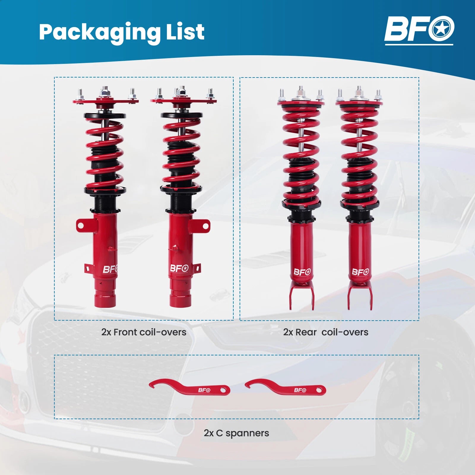 Adjustable Coilovers Suspension Kit for Honda Accord (2013-2017)