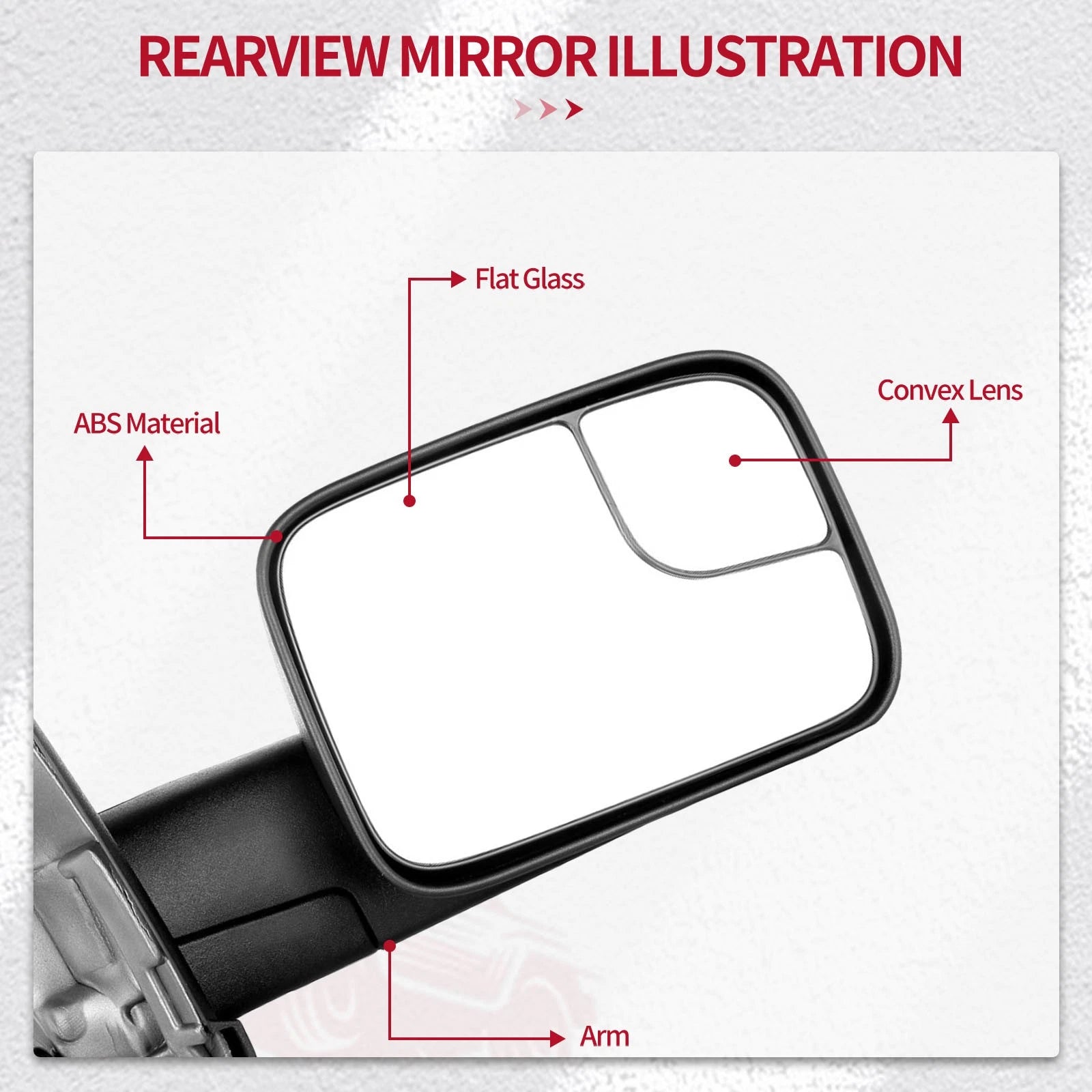 Pair Black Flip Up Manual Tow Mirrors for Dodge Ram 1500 2002–2008, 2500 3500 2003–2009