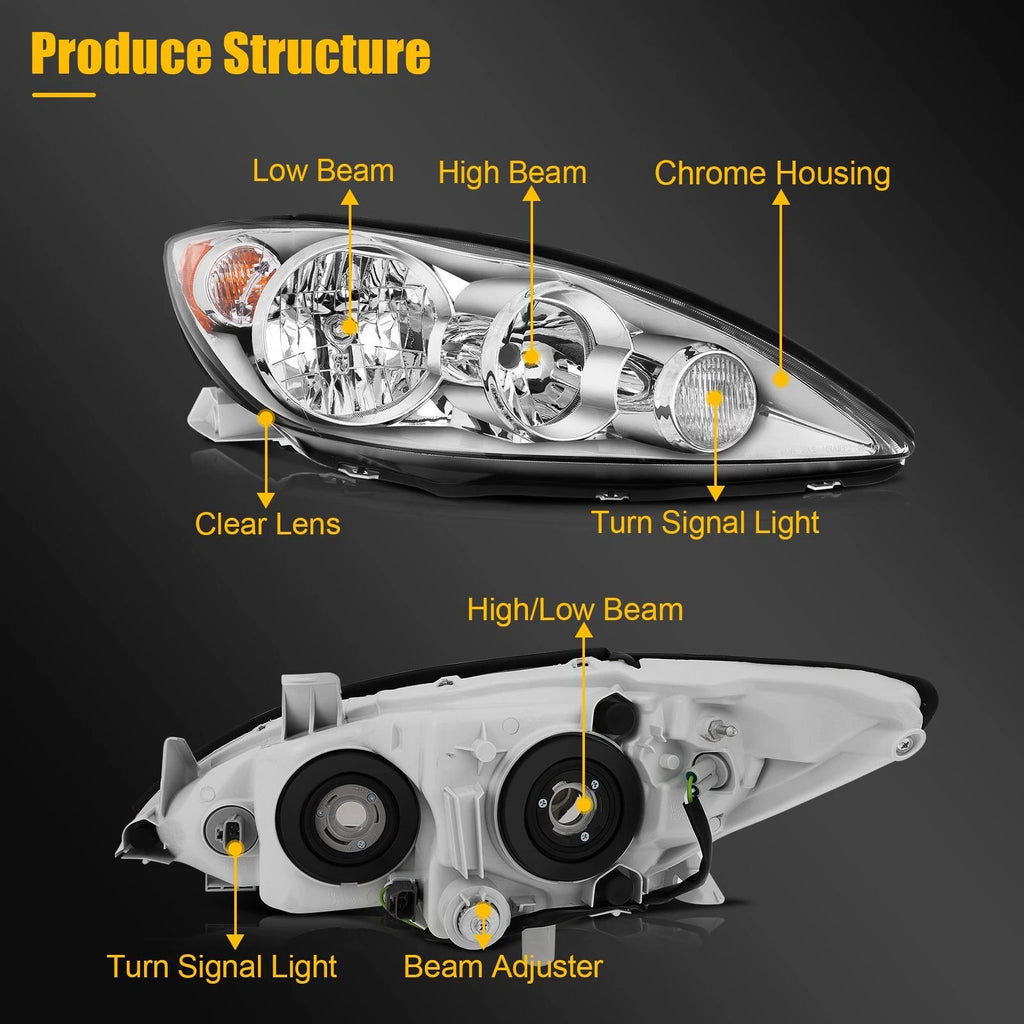 Headlight Assembly Pair for Toyota Camry (2005–2006)