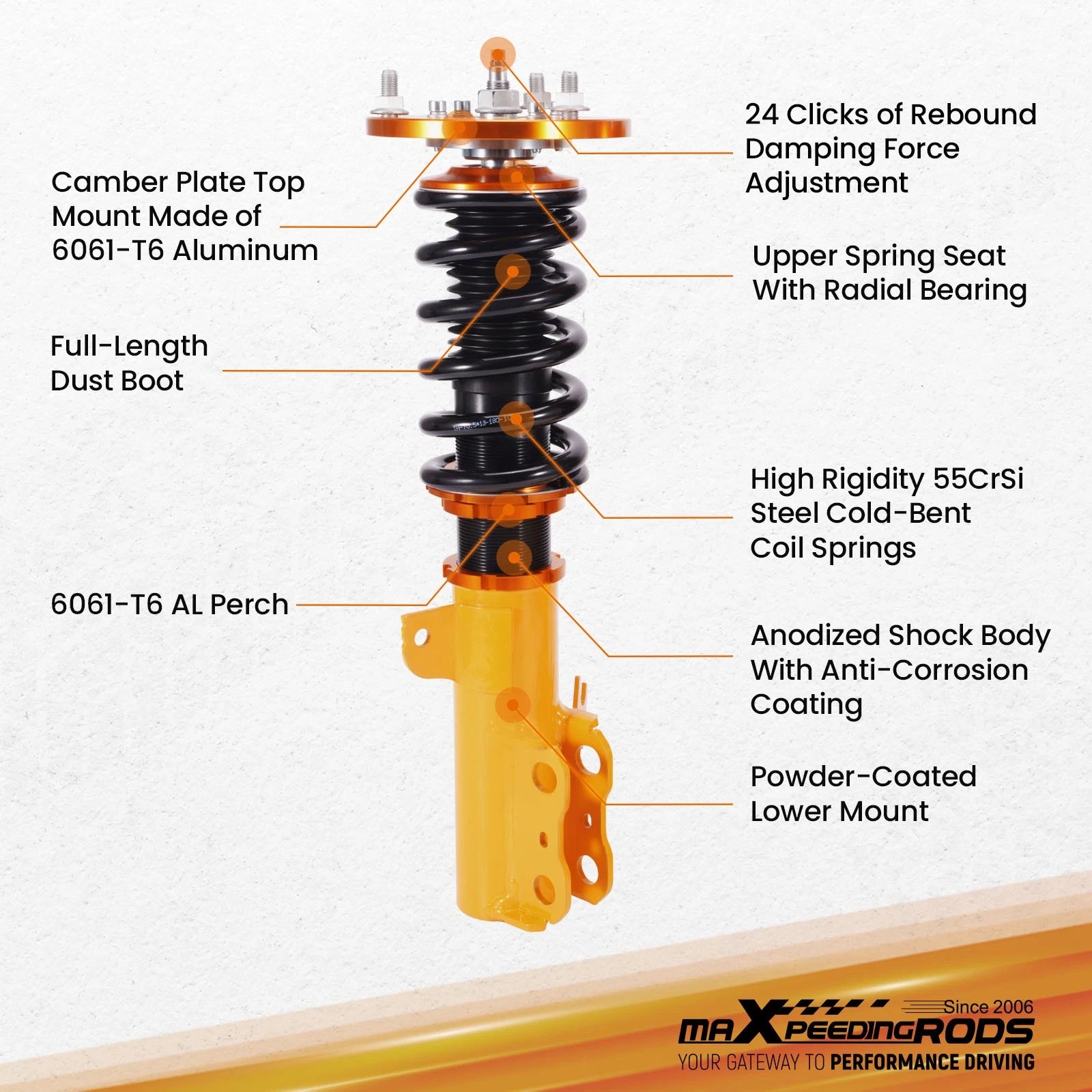 Coilover Lowering Kit for Toyota Camry (1992-2001) & Lexus ES300 (1997-2001)