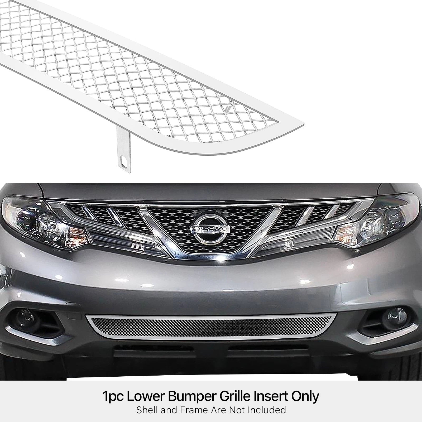 Stainless Chrome Mesh Grille Insert for Nissan Murano (2011-2014)