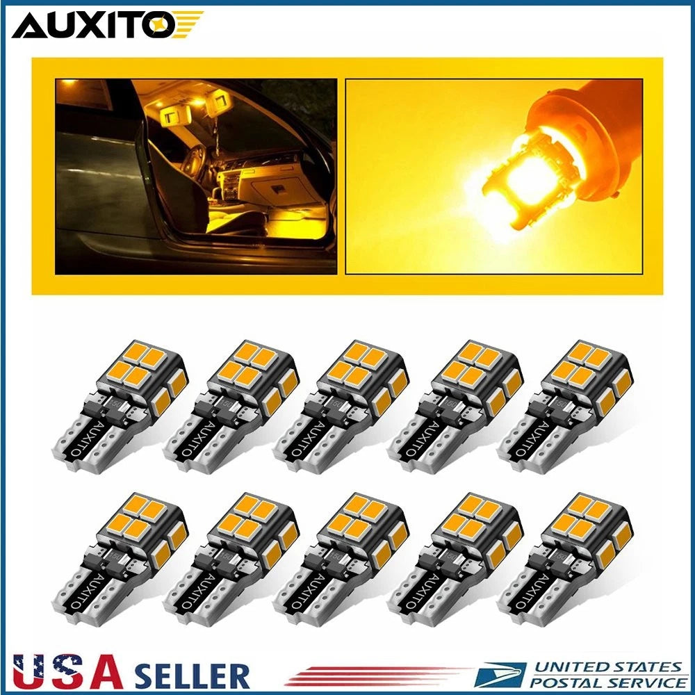 Amber Yellow LED Bulb for Side Marker Light (T10 W5W 168 194)