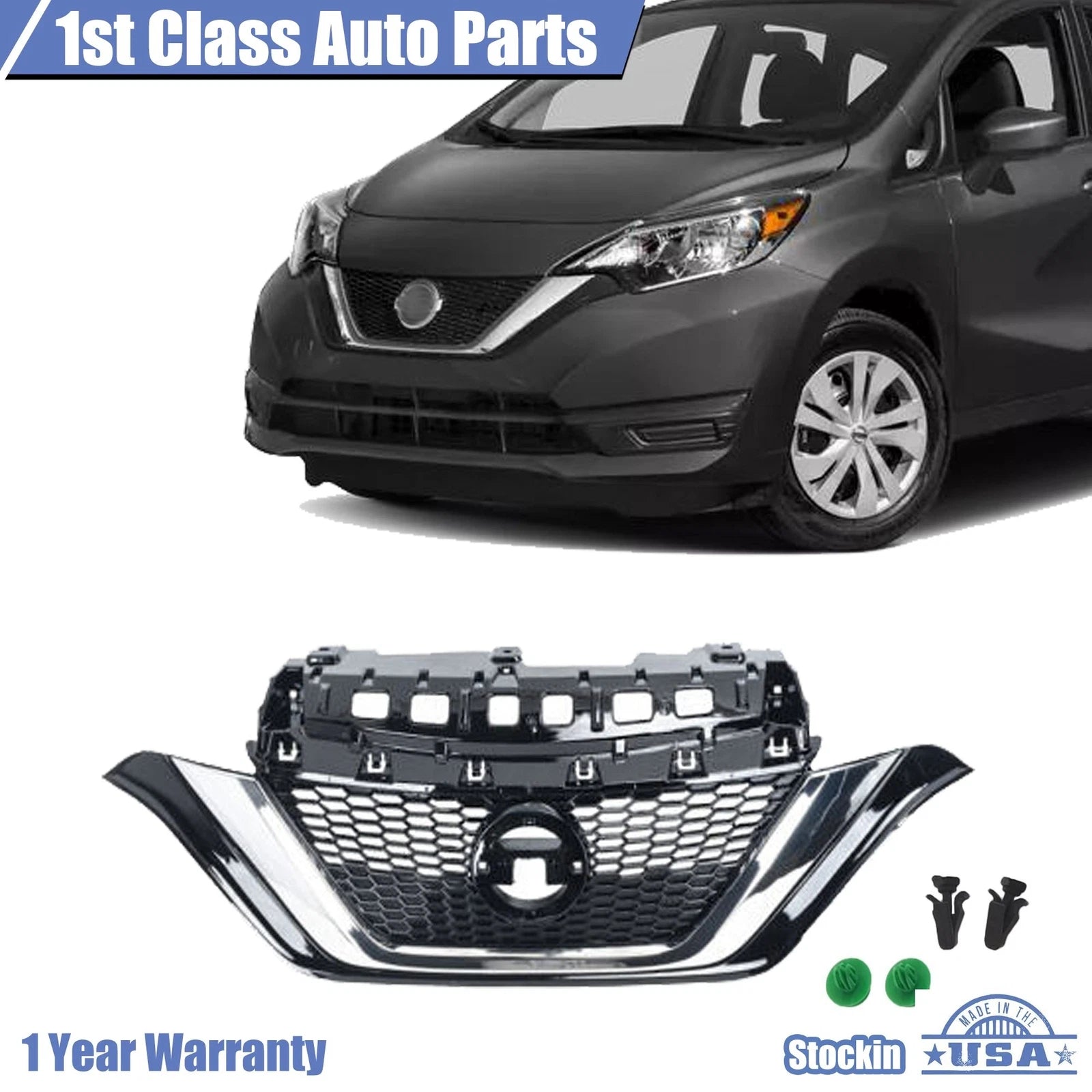 Front Upper Grille for Nissan Versa Note (2017–2019)