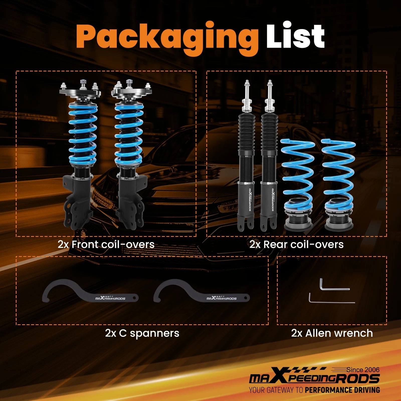 24 Level Damper Coilovers Struts Springs Kit for Hyundai Sonata (2011–2014)