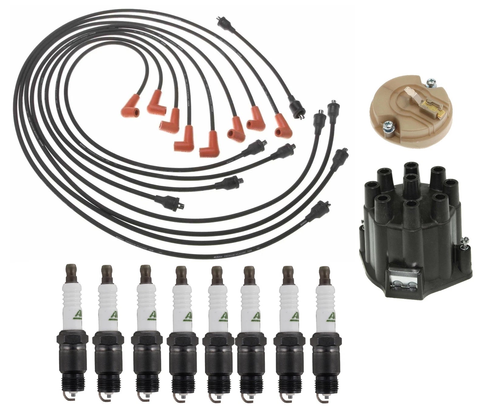 ACDelco Ignition Kit for Chevy GMC 5.7 V8 (1996–2002) - Rotor, Cap, Wires, Plugs