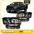 2X Black Amber Headlights for Ram 2500 3500 (2019–2024)