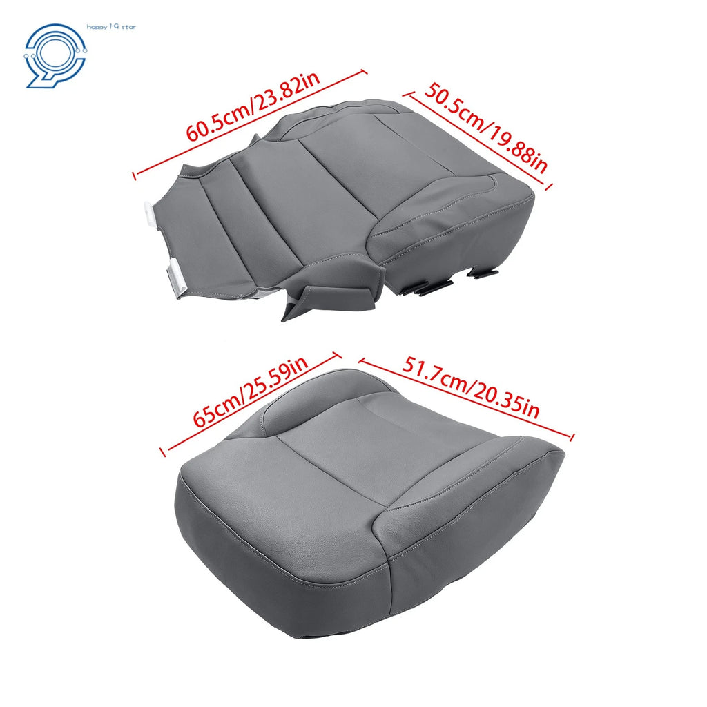 Driver Bottom Top Seat Cover for Chevy Silverado Suburban Tahoe (2014–2019) Gray