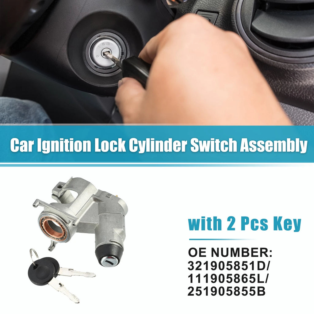 Set of 1 Ignition Lock Cylinder Switch with Keys for Audi 4000 (1980–1987) No.321905851D