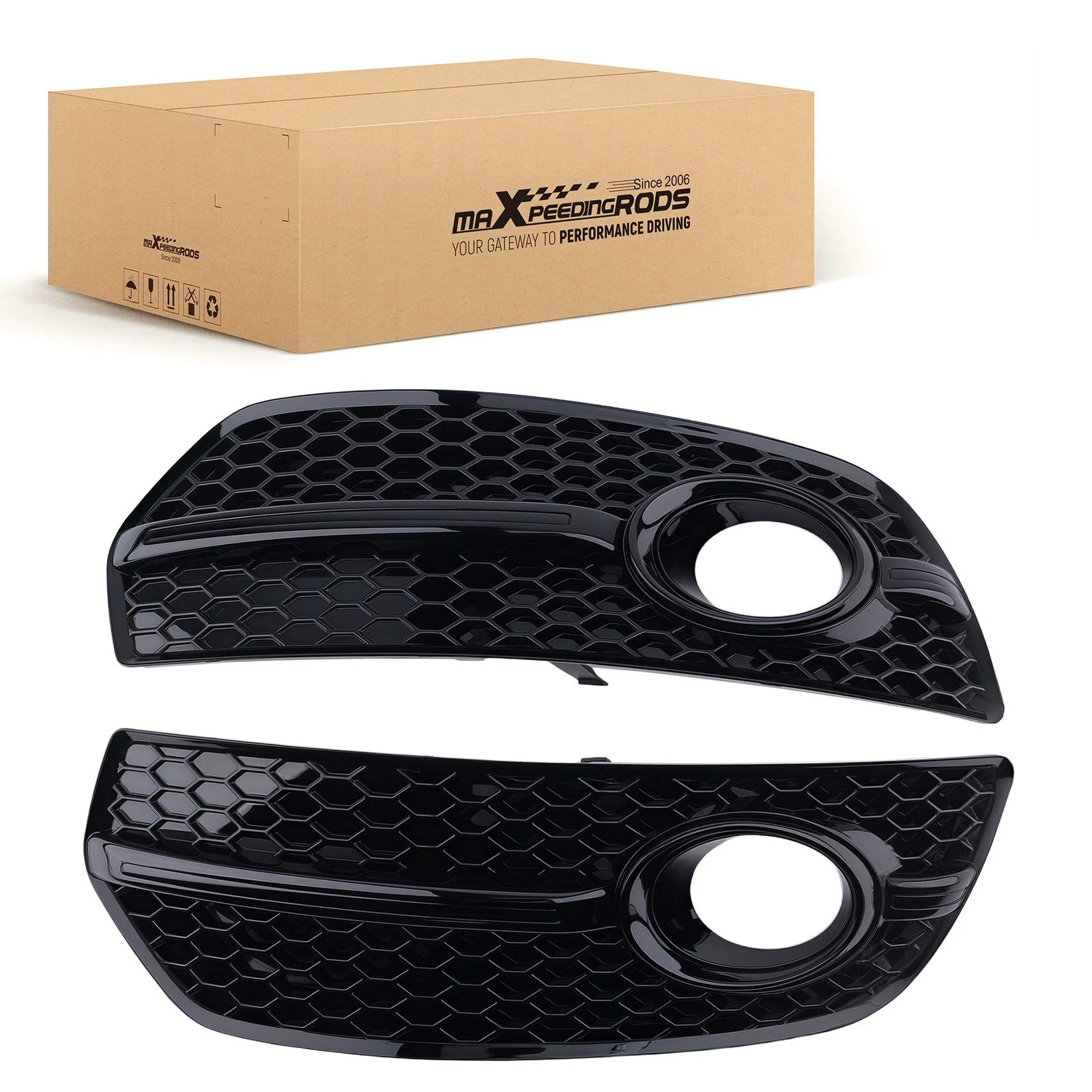 2X Front Bumper Fog Lamp Grille Cover for Audi Q5 (2009–2012)