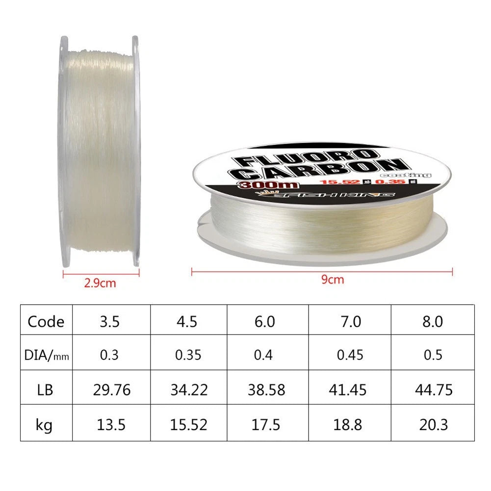 Fishing Line 300m Fluorocarbon Fiber for High-Performance Use