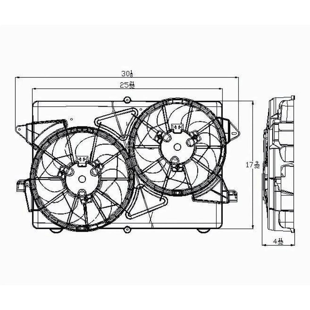 Replacement Dual Fan Assembly Repair Part For 2004-2007 Saturn Vue
