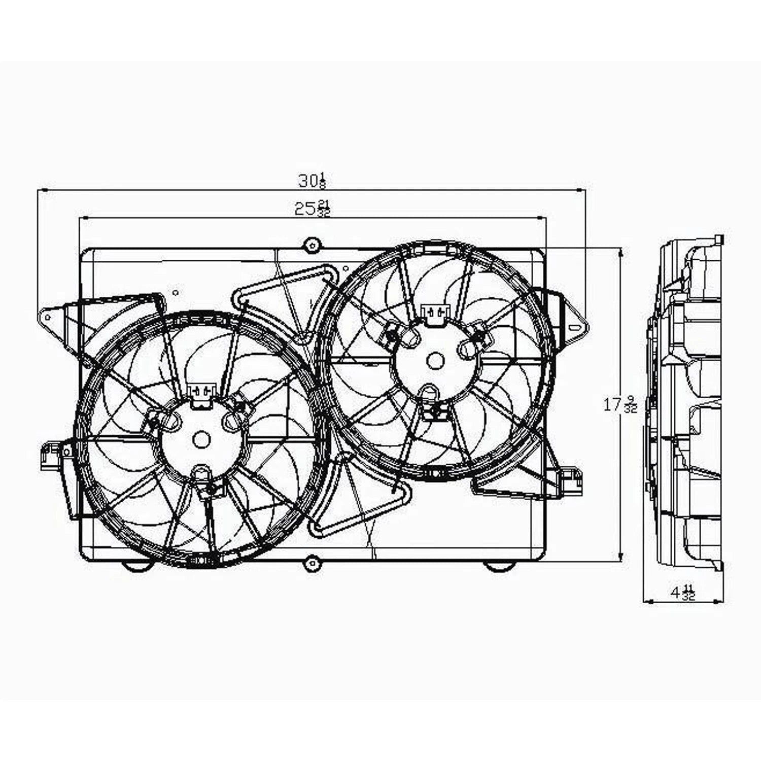 Replacement Dual Fan Assembly Repair Part For 2004-2007 Saturn Vue