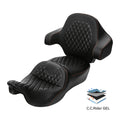Black Gel Seat & Backrest Pad for Harley Touring Glide (2014–2023)