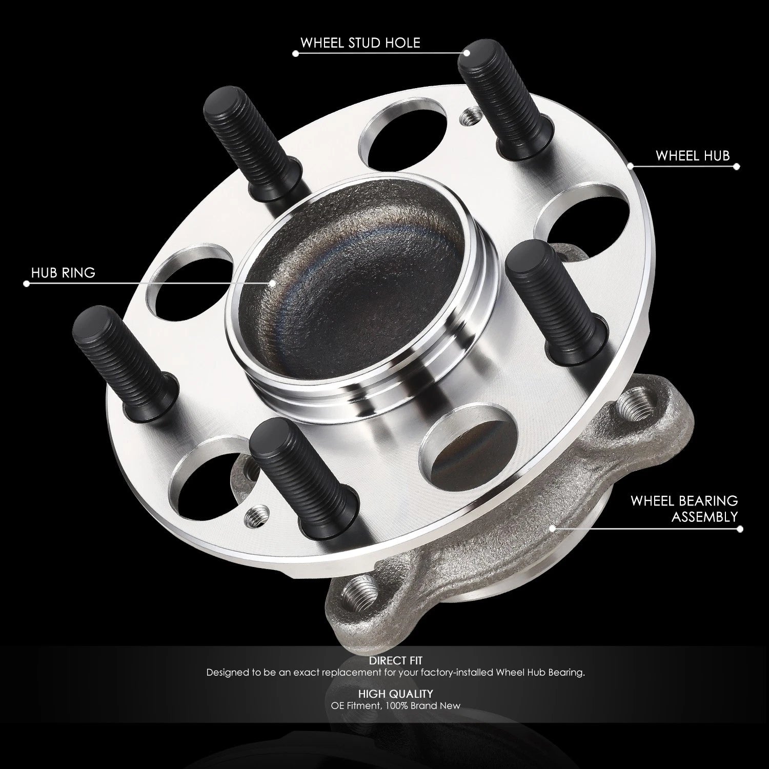 Rear Left Right Wheel Hub & Bearing Assembly for Acura TSX Honda Accord (2004–2008)