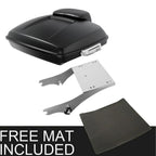 Matt Black Razor Trunk Backrest Pad Mount Rack for Harley Touring Glide (1997–2008)