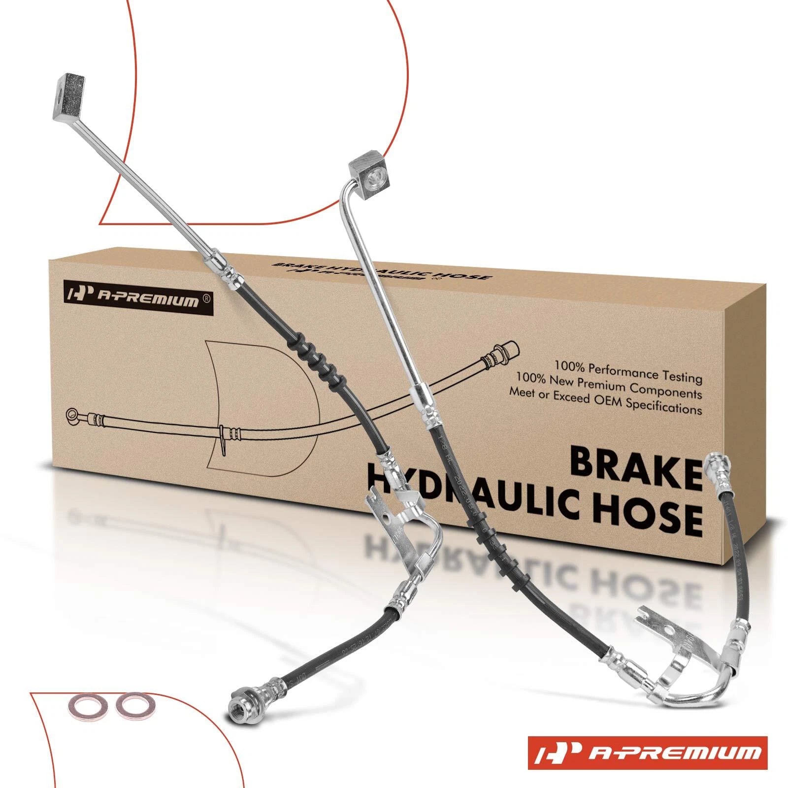 2X Front Brake Hydraulic Hose for Dodge Dakota (1991–1996) 4WD