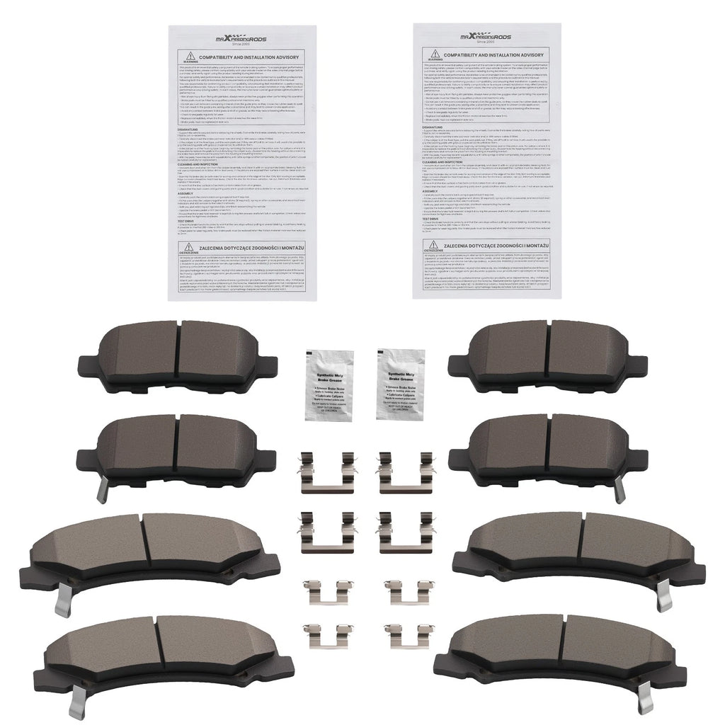 Front & Rear Ceramic Brake Pads Kit for Chevrolet Impala (2010–2013) D999