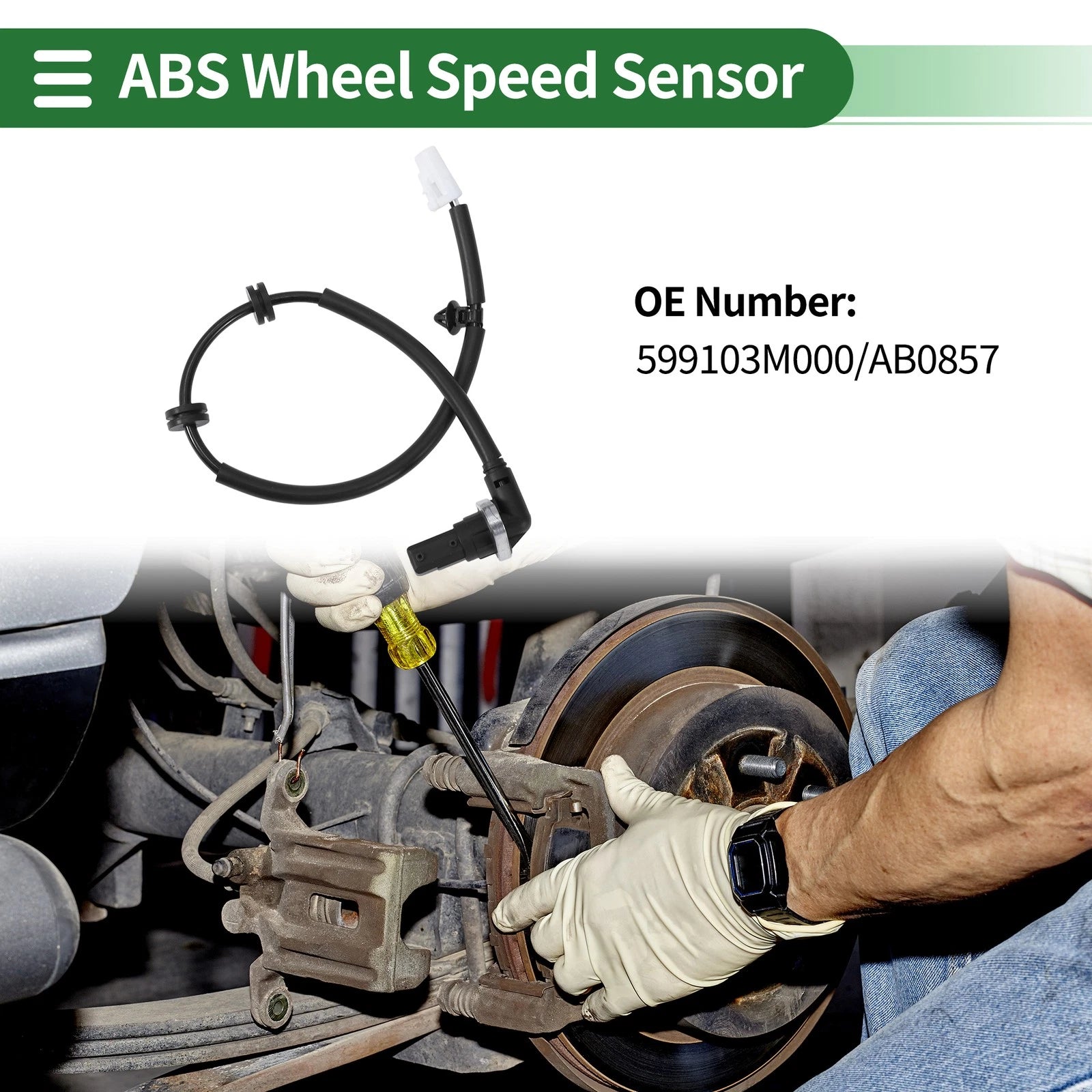 ABS Wheel Speed Sensor No. 599103M000/AB0857 for Hyundai Genesis (2010–2016)