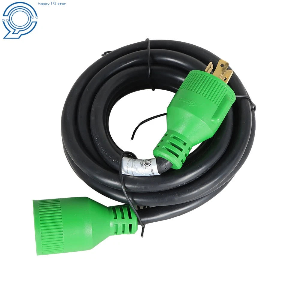 30 Amp 15 FT Generator Extension Cord NEMA L5-30P to L5-30R 125V