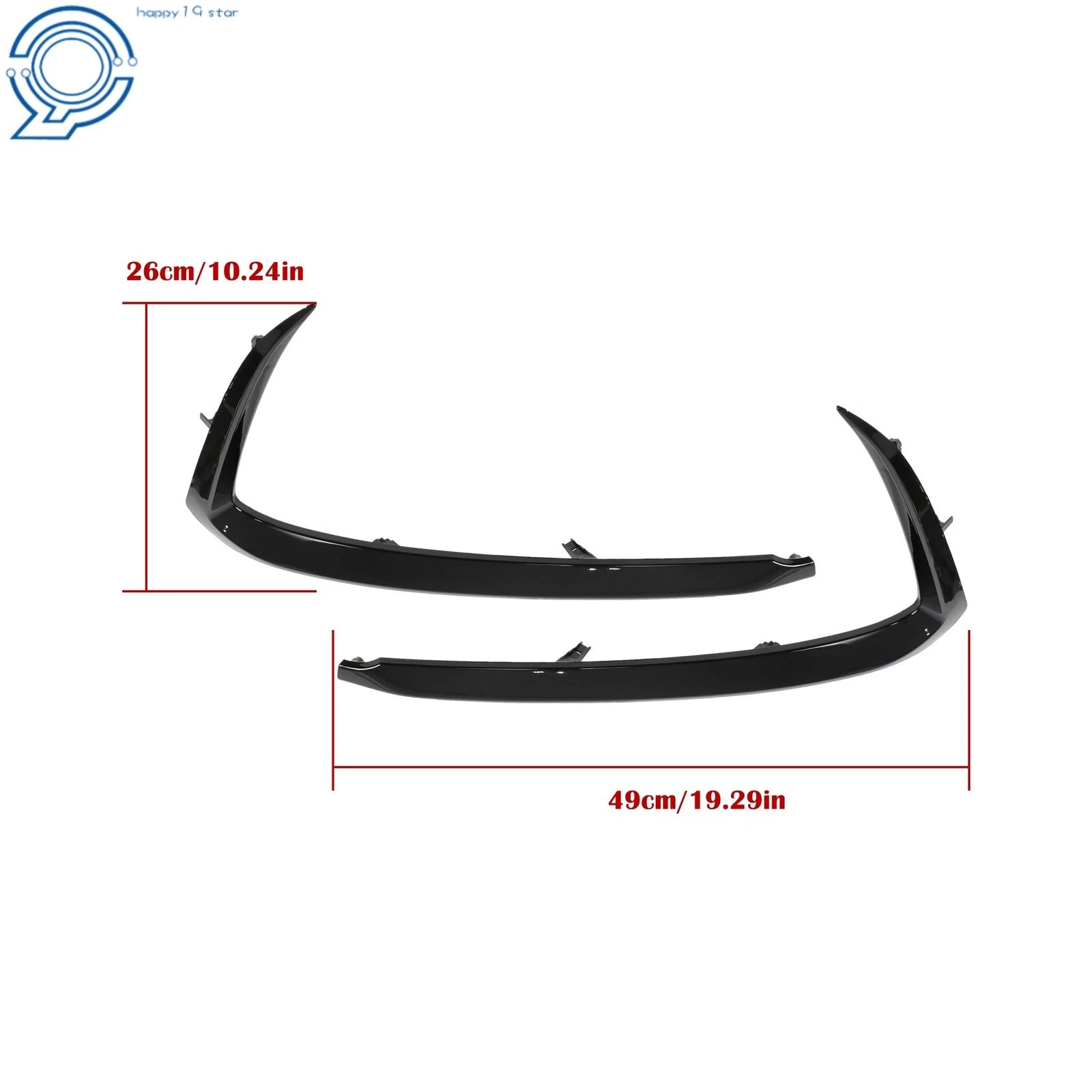 Set of 2 Black Bumper Trim for Mazda CX-9 (2016–2022)