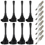 Set of 8 Ignition Coils & Spark Plugs for Nissan Titan NV2500 NV3500 (2017–2018)