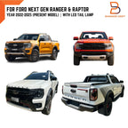 Black Red Headlight Tail Lamp Cover Trim for Ford Ranger Raptor (2022-2025)