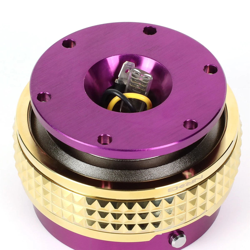 NRG Quick Release Steering Wheel Adapter for Universal Vehicles (2.1) Purple/Gold