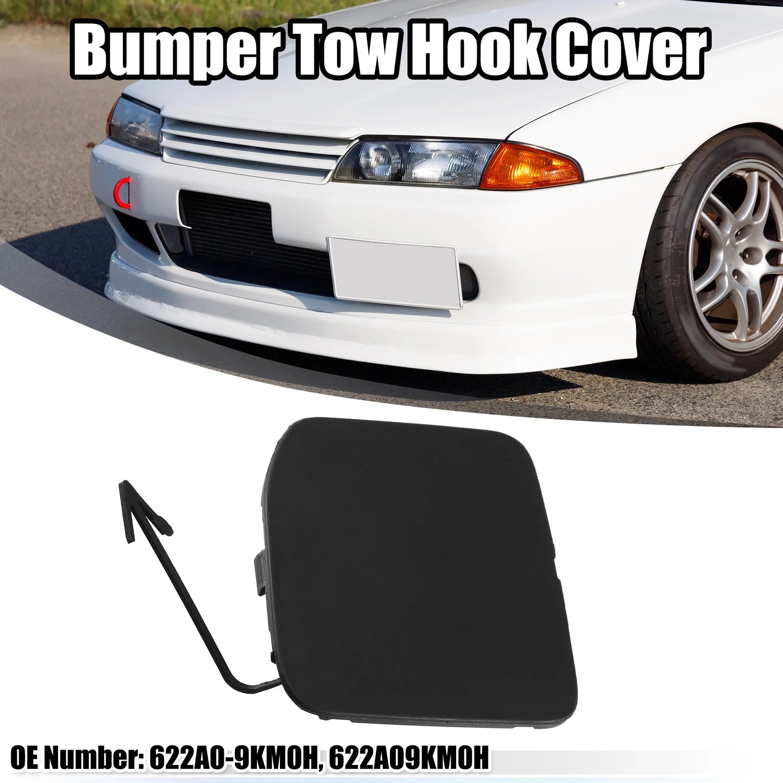 Front Bumper Tow Hook Cover Cap for Nissan Versa Sedan (2015–2019) Matte Black 718844783835