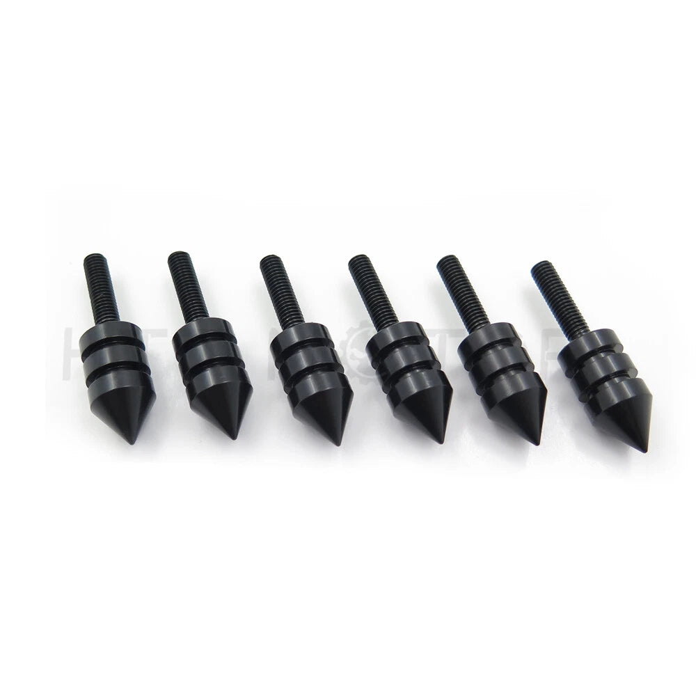 6X Black Windscreen Bolt Screw Kit for Motorcycle (Sport Bike Cruiser)