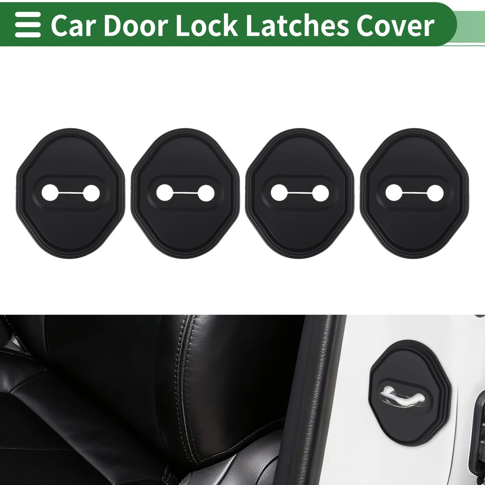Set of 4 Door Lock Latches Covers for Toyota Land Cruiser 250 (2024–2025) Black